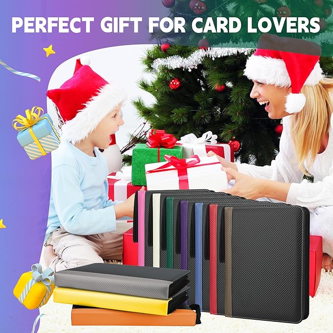 9 Pockets Trading Card Binder with Sleeves Card Organizer, 900 Double Sided Pocket PU Card Collection Binder, Baseball Binder,for Sports Card, MTG, TCG Yugioh Card (White)