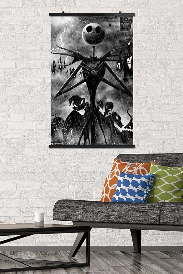 Trends International Disney Tim Burton's The Nightmare Before Christmas - Shadows Wall Poster, 34L x 22.4W, Premium Poster & Clip Bundle