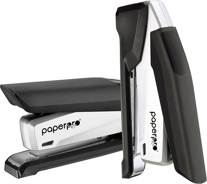 PaperPro - 1115 - inPOWER+ 28 Premium Stapler with Built-in Staple Remover, 28 Sheets, Full-Strip, Black/Silver