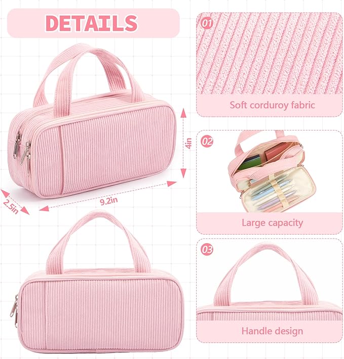 Jutom 39 Pcs Aesthetic Book Annotation Kit Highlighter with Pencil Case Bag Gel Pen Transparent Sticky Note Taking Bible Study College School Supplies(Pink,Classic Style)