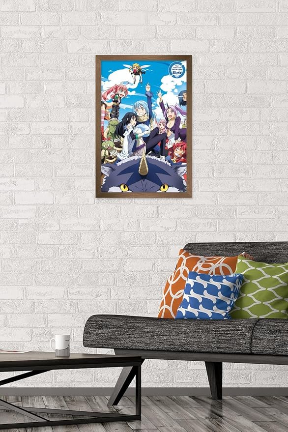 Trends International That Time I Got Reincarnated As A Slime - Group Wall Poster, 14.725" x 22.375", Bronze Framed Version