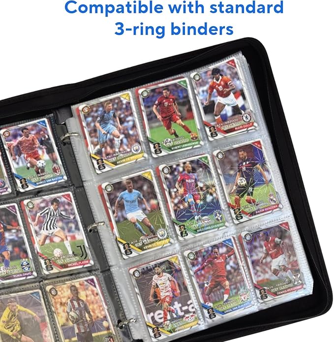 40 Pack 9 Pocket Trading Card Sleeves, Double-Sided Baseball Card Sleeves, Sheet Protectors For 3 Ring Binder, Photocard Holder Page Protectors For Trading Sports & Game Cards