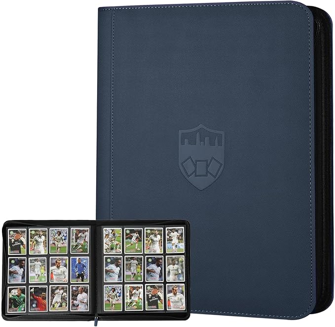 Trading Card Binder 12 Pocket, GERMUN PU Cover Card Binder for 720 Cards, Premium Trading Card Holder Folders, Double Sided Pocket Card Album for MTG, TCG (Blue)