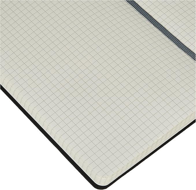 Amazon Basics Classic Grid Notebook for Writing and Note Taking, Hardcover, Graph Ruled, 240 Pages, 5" x 8.25", Black