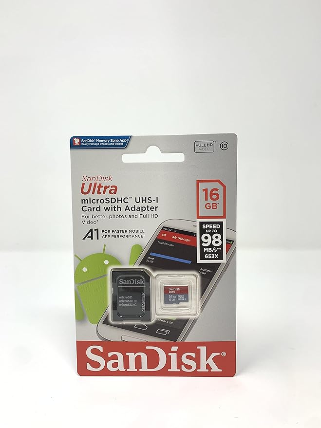 Sandisk Ultra - Flash Memory Card - 16 GB - MicroSDHC UHS-I (SDSQUNC-016G-AN6IA)