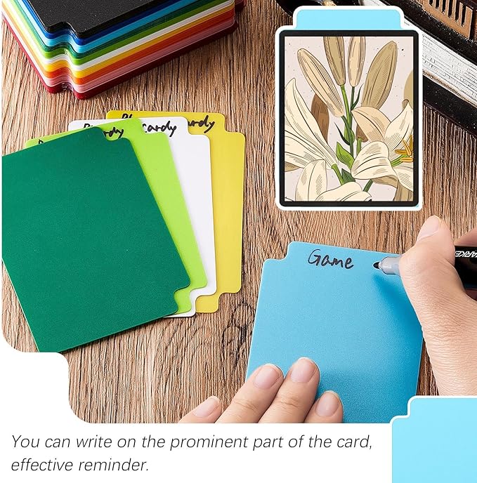 250 Pcs Trading Card Dividers Plastic Card Dividers, Multicolor Frosted Separator with Tabs Standard Vertical Compatible with MTG Games Sports TCG, 2.7 x 3.8 Inches