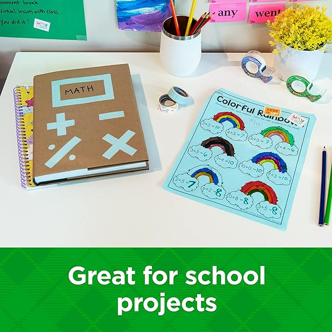 Scotch Back to School Pack, Includes 1 Pair Multi-Purpose Scissors, 3 Rolls Expressions Tapes, 1 Roll Magic Tape, and 1 Roll Wall-Safe Tape (BTSPKScotch-21)