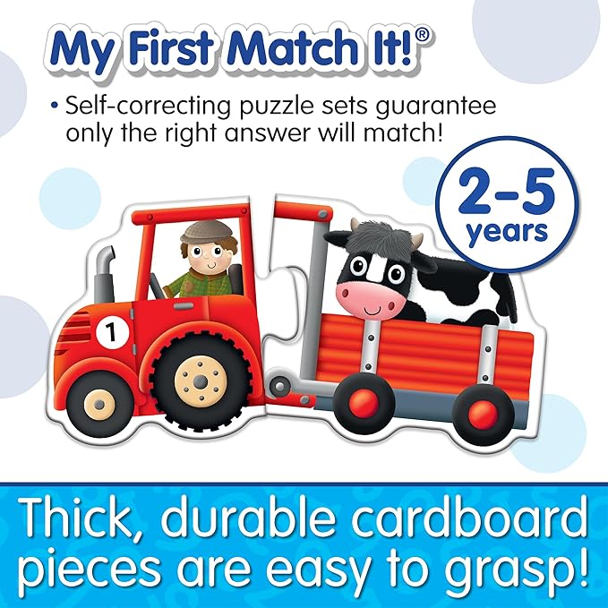The Learning Journey: Match It! - Tractors & Trailers - 15 Self Correcting Puzzle Sets Teaching Counting - Preschool Learning Toys - Award Winning Toys