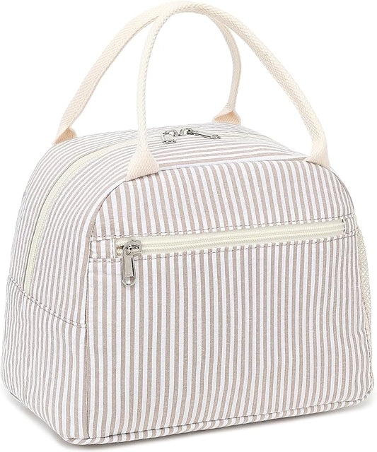LEDAOU Lunch Box for Women Insulated Lunch Bag Corduroy Lunch Tote Bags Leakproof Cooler Lunch Case for Travel Work Picnic