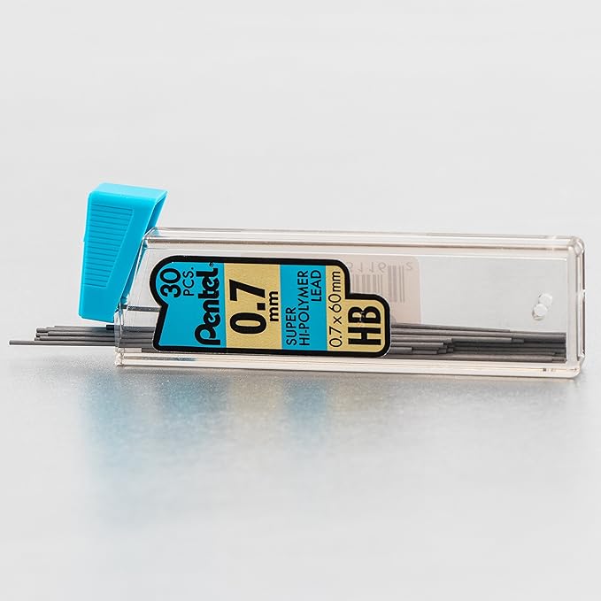 Pentel Super Hi-Polymer Lead Refill 0.7 mm Medium, HB, 30 Pieces of Lead (C27BPHB-K6) (Pack of 2)