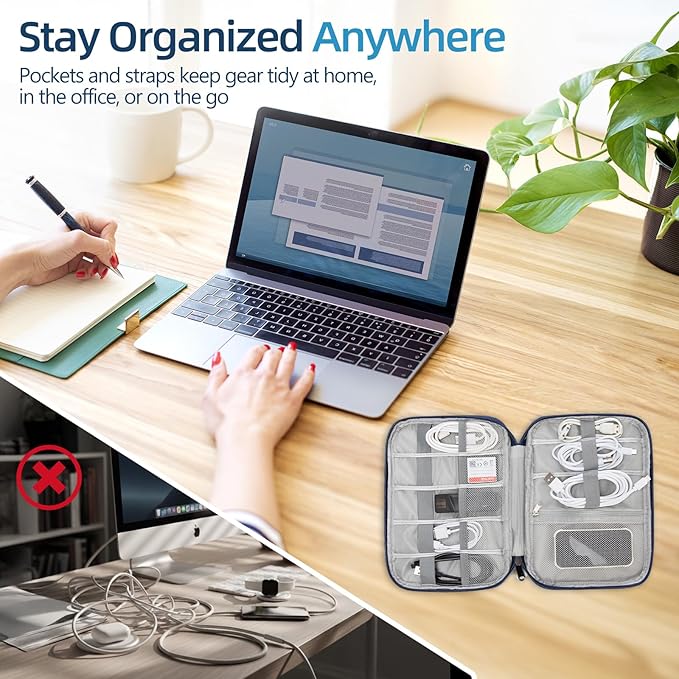 Electronics Organizer Travel Case,Travel Cable Organizer Pouch - Portable Storage Bag for Cord, Charger, Phone, Earphone, Electronic Accessories for Travel & Daily Use