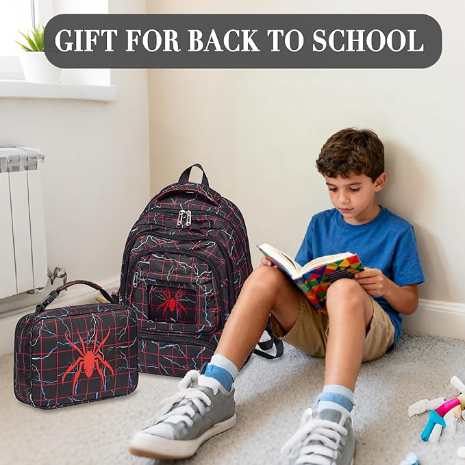 Boys Lunch Bag for Kids Insulated Lunch Box for 3 4 5 6 7 8 9 10 11 12 Kids Toddler Back to School Reusable for Elementary Kindergarten Primary School
