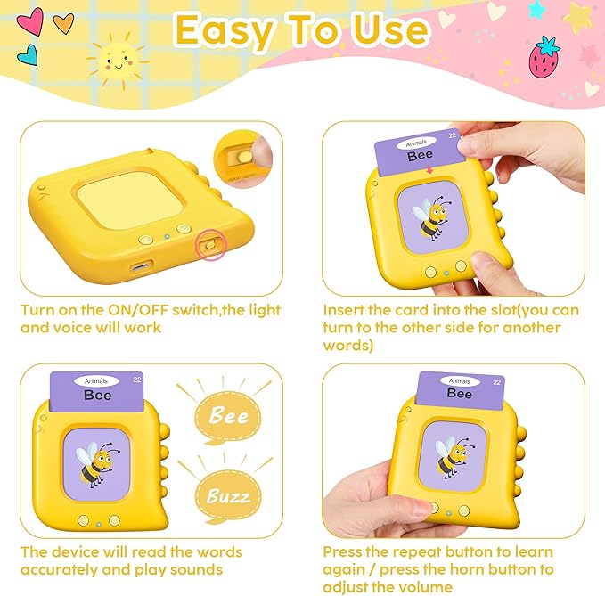 Talking Flash Cards,Kids Toddler Flash Cards with 240 Sight Words,Montessori Toys,Autism Sensory Toys,Speech Therapy Toys,Learning Educational Toys Gifts for Age 1 2 3 4 5 Years Old Boys and Girls