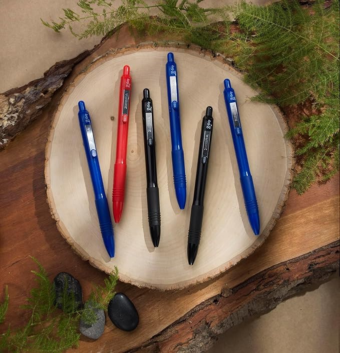 Zebra Pen Z-Grip Recycled Retractable Ballpoint Pens, 1.0mm, Blue Ink, Durable Metal Clip, 68% Recycled (GRS Certified; Global Recycled Standards), School & Office Supplies, 24-Pack (20324)