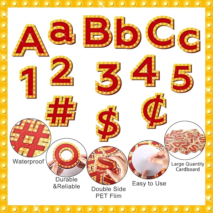 266 Pcs Letters Combo Pack Set Bulletin Board Letter Circus Carnival Letters and Number Accents for Kids Bulletin Board Display Home School Classroom Decor
