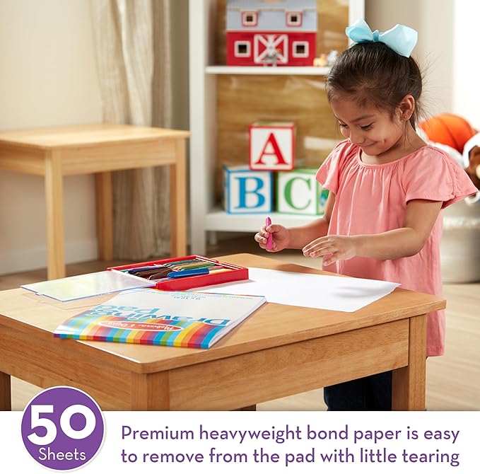 Melissa & Doug Drawing Pad (9 x 12 inches) with 50 Sheets of White Bond Paper