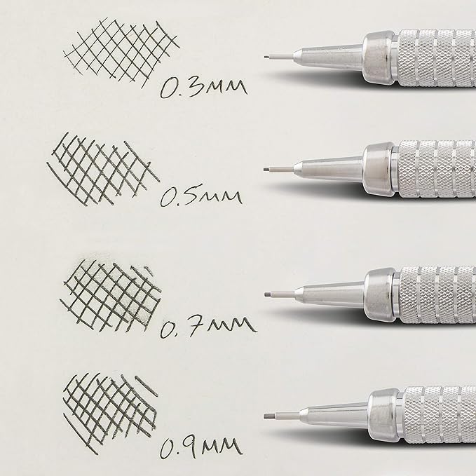 Pentel GraphGear 500 Mechanical Drafting Pencil, (0.5mm), Fine Line, Refill Lead and Mini Eraser (PG525LEBP)