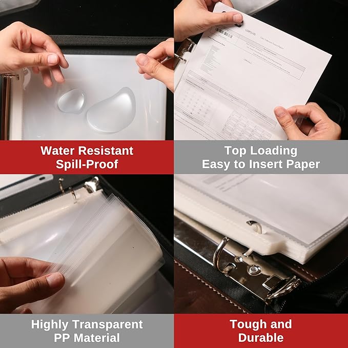 Office Werks 250 Sheet Protectors, 8.5 X 11 Inch Clear Page Protectors for 3 Ring Binder, Plastic Sheet Sleeves Protectors, Durable Top Loading Paper Protector with Reinforced Holes, Archival Safe