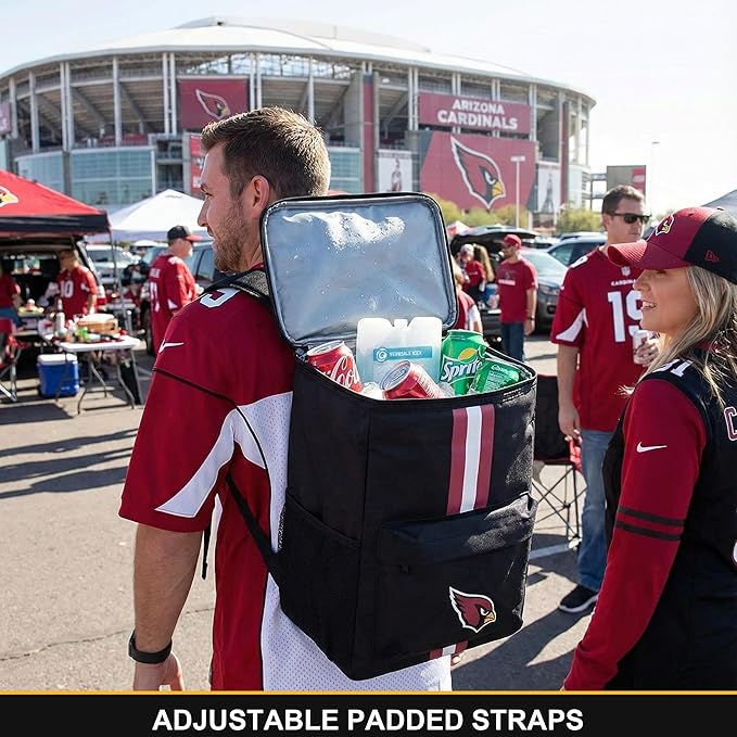Cooler Backpack – Portable Soft Sided Ice Chest – Insulated Bag Holds 36 Cans - Football Gear – Show Your Team Spirit with Officially Licensed Fan Gear