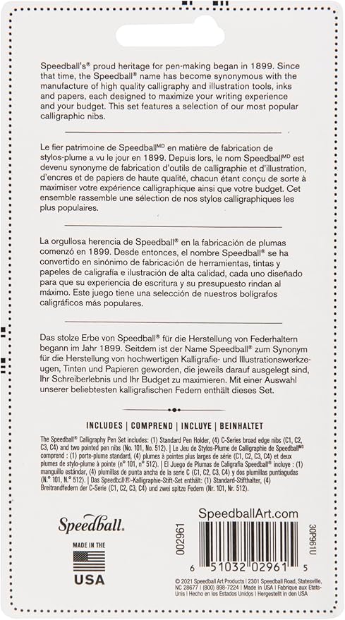 Speedball Basic Calligraphy Set, Set of 7
