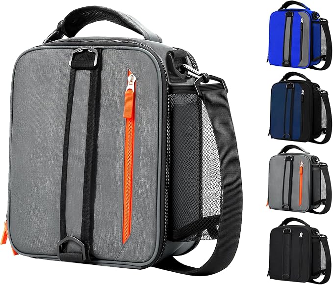 Expandable(18cans) Lunch Box Insulated Lunch bag for Men Kids Boys Teens Adult Portable Stylish Small Lunchbox With Shoulder Strap for Working Office school Picnic