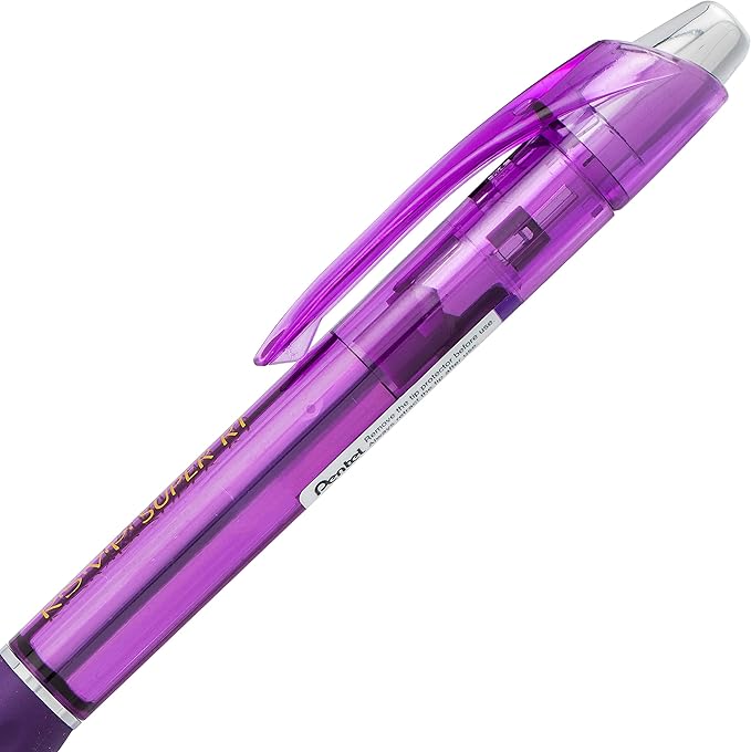 Pentel RSVP Super RT Ballpoint Pen, (1.0mm) Medium Line, Violet Ink, Pack of 2 (BX480BP2V)