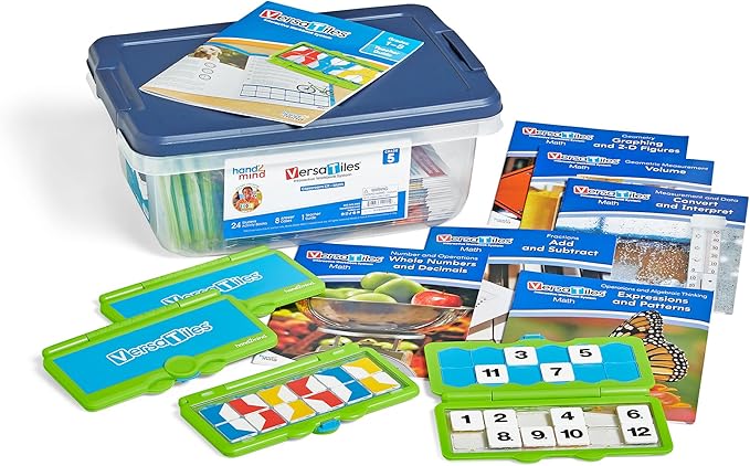 hand2mind VersaTiles Math Classroom Set for Grade 5, Math Practice Workbook for Students, Elementary Classroom Must Haves, Fourth Grade Learning Activities, Teacher Must Haves
