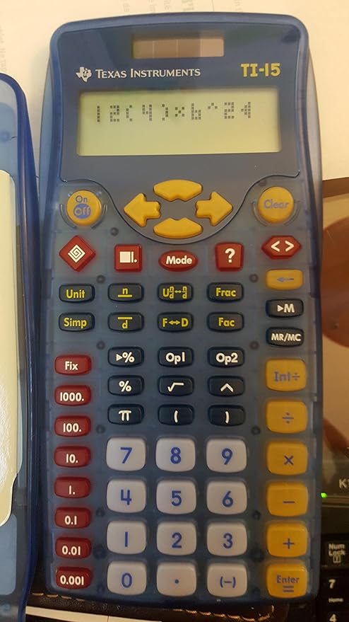 Texas Instruments TI-15 Scientific Calculator - 2 Line(s) - 11 Character(s) - Battery, Solar Powered 15/TBL/2L1/A