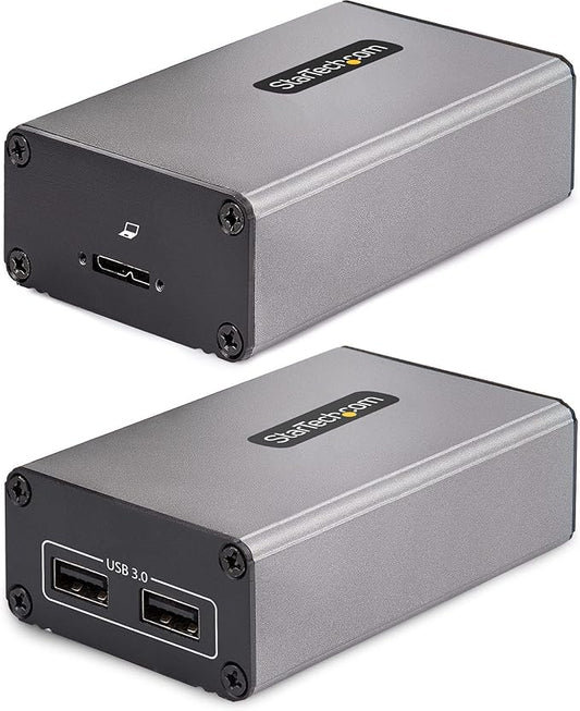 StarTech.com 2-Port USB 3.0 Extender Over OM3 Multimode Fiber - LC/LC - 2X USB-A Hub - 5Gbps - 350m (1150ft) Range - Durable USB Fiber Optic Extender - Optical USB Extender, TAA