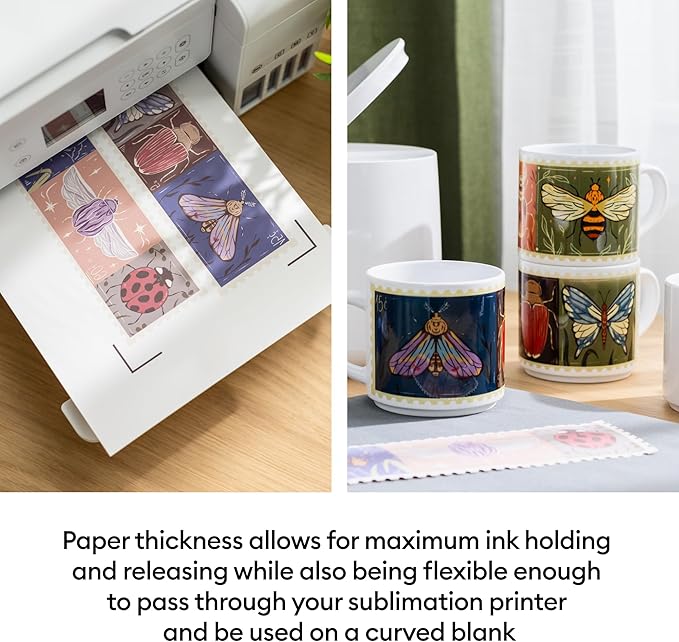 Cricut Sublimation Paper - 100 Sheets (8.5" x 11") - Letter Size - Compatible with Sublimation Printer and Sublimation Ink (120gsm)