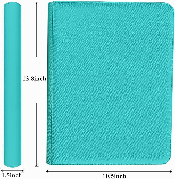 Premium 9-Pocket Zippered Trading Card Binder, 540 Pockets Double-Sided Side-Loading Card Organizer Album, PU Leather Card Holder Protector for MTG, TCG, Sports Cards Teal