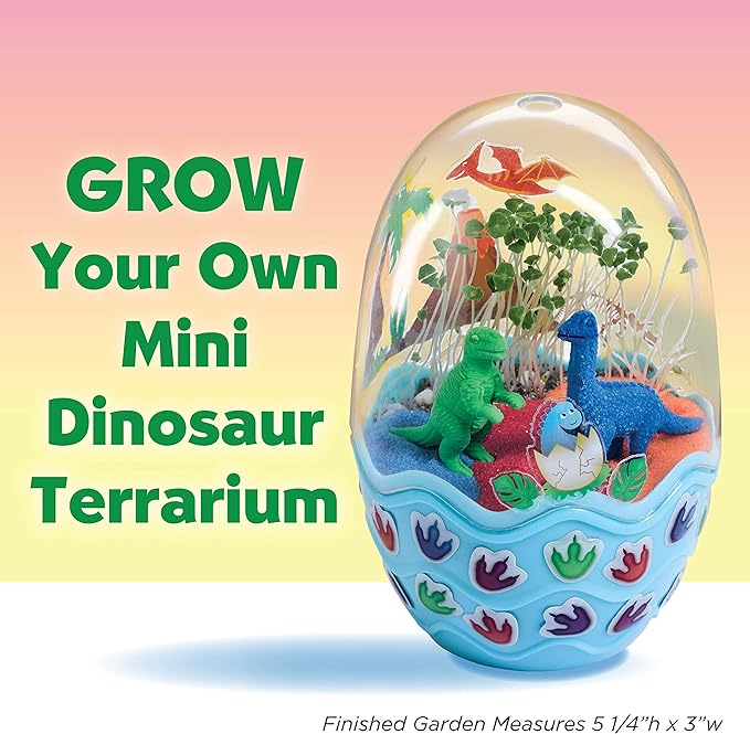 Creativity for Kids Mini Garden Dinosaur: Terrarium Kit for Kids - Dinosaur Crafts for Boys, Dinosaur Toy and Science Kit for Kids, Easter Basket Stuffers (Ages 6+)