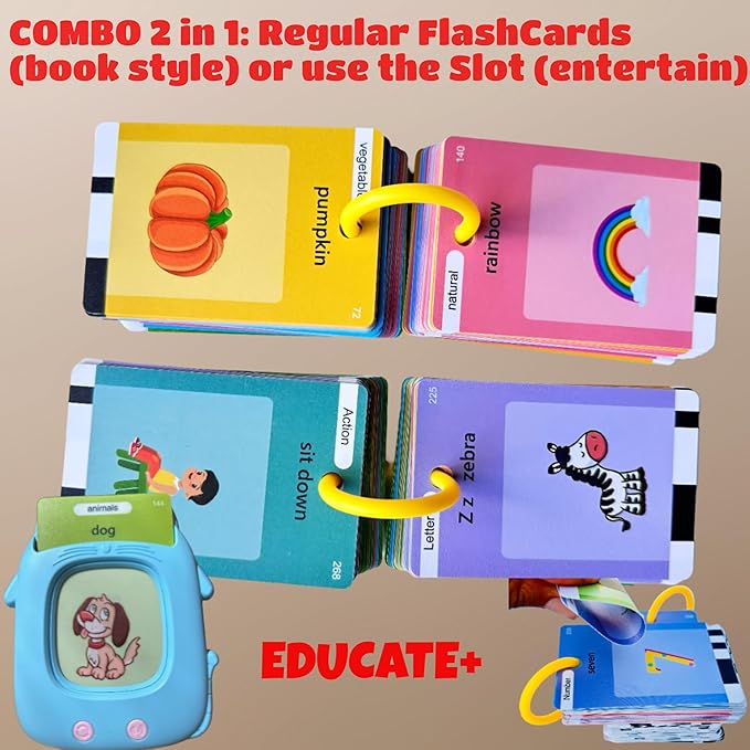 Talking Flash Cards, Preschool Learning Activities, Montessori Toys for 1+ Year Old, Educational Toys, Pocket Speech Therapy Materials with 274 Durable Plastic Words, Valentine Gifts for Boys & Girls