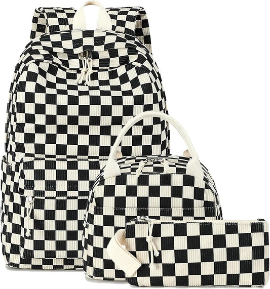 Bluboon School Backpack Set Girls Womens Laptop Bookbag Casual Daypack Fits 15 inch Laptop with Lunch Tote Bag and Pencil Bag
