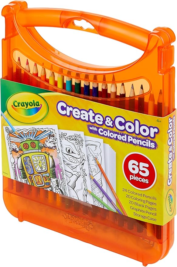 Crayola Colored Pencils Coloring Art Case with Coloring Pages, Gift For Kids, Ages 4, 5, 6, 7, 8, Packaging May Vary
