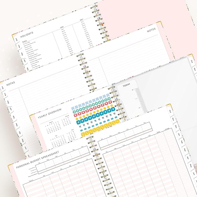 Blue Sky 15 Month 2026 Weekly and Monthly Planner Calendar, October 2025 - December 2026, 8.5" x 11", Hard Cover, Durable Twin Wire Binding, Laminated Tabs, Storage Pocket, Includes Ruler, Sticky Notes & Stickers, Londonberry