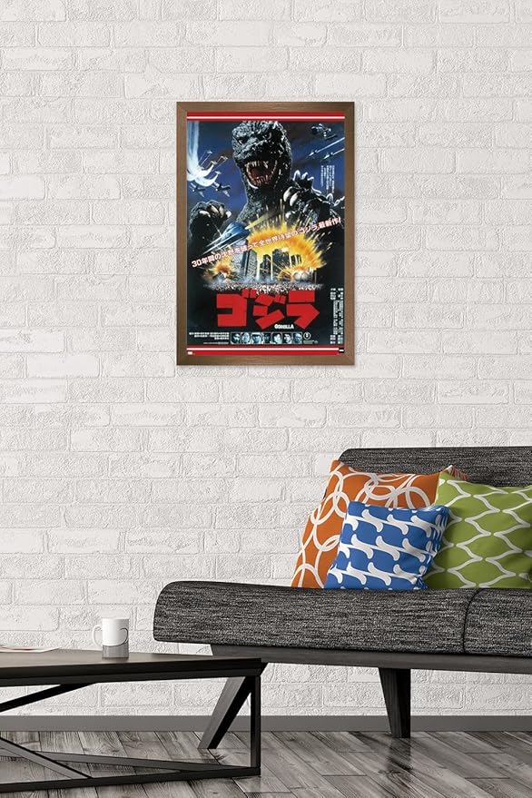 Trends International Godzilla - The Return Of Godzilla One Sheet Wall Poster, 22.4L x 14.7W, Bronze Framed Version