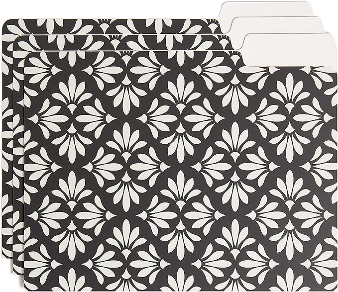 U Brands Fashion File Folders, 9 Count, 1/3-Cut Tabs in Assorted Positions, Letter Size, Office Supplies (Moroccan)