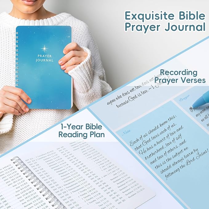 XKDOUS Bible Study Supplies Journaling Kit for Women, Bible Study Kit Journaling Supplies Includes Prayer Journal, Highlighters, Emergency Card, Pencil Case and More, Christian Gifts for Women, Blue