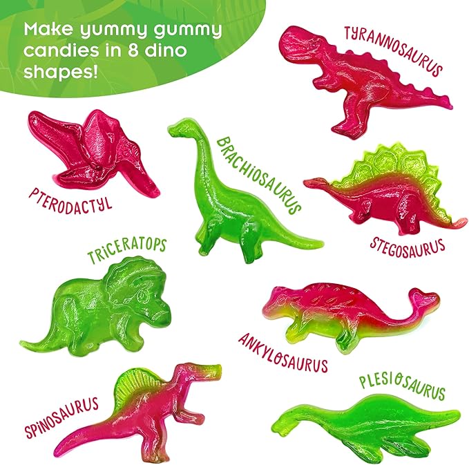 Thames & Kosmos Dinosaur Gummy Candy Lab, Tasty Labs STEM Experiment Kit, Make Your Own Dinosaur-Shaped Gummies, Explore Chemistry in Cooking, Safe to Eat, Ages 6+, Made in USA | 2-Language Ver, EN/FR