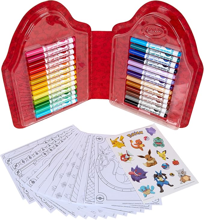 Crayola Pokemon Art Kit for Kids (45pcs), Pokemon Coloring Book Pages & Stickers, Gifts for Kids, DIY Craft Kit for Girls & Boys, Ages 4+