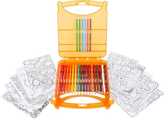 Crayola Colored Pencils Coloring Art Case with Coloring Pages, Gift For Kids, Ages 4, 5, 6, 7, 8, Packaging May Vary