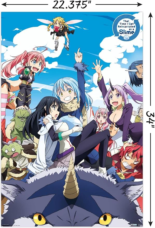 Trends International That Time I Got Reincarnated As A Slime - Group Wall Poster, 22.375" x 34", Poster & Clip Bundle