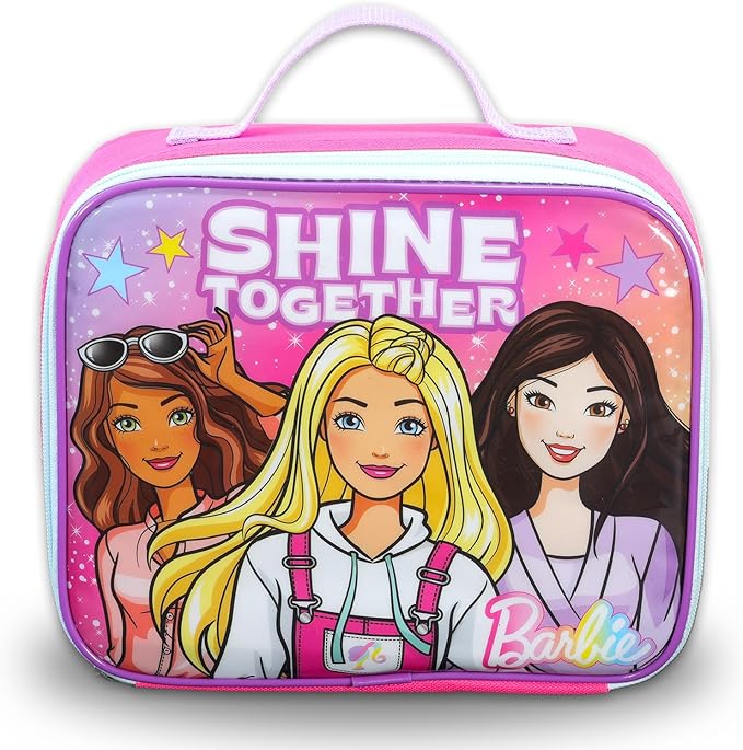 Barbie Backpack and Lunch Bag Set - Bundle with 16" School Bag, Lunch Box, Water Bottle, Stickers, More | Barbie Backpack with Lunchbox for Girls, Kids