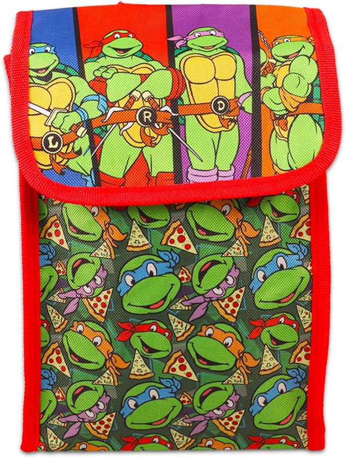 Teenage Mutant Ninja Turtles Backpack and Lunch Bag Set - Bundle with TMNT Backpack for Boys, Lunch Box, Water Bottle, Stickers, More | TMNT School Bag