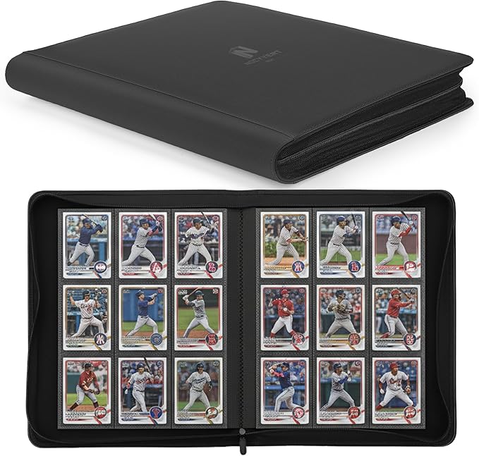Trading Card Binder, Premium 9 Pocket 540 Double Sided Pocket Collection Binder, Card Album for TCG Card Holder for Game Card, Sports Card, Yugioh, MTG etc(Black)