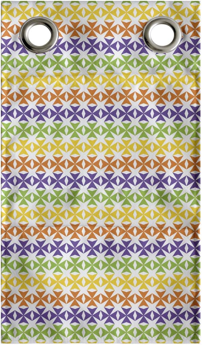 Ambesonne Colorful Hanging Pocket Organizer, Layout of Mini Triangular Motifs Horizontally Aligned, Printed Polyester Storage Bag with Pockets, 9" x 16", Violet Lime Green