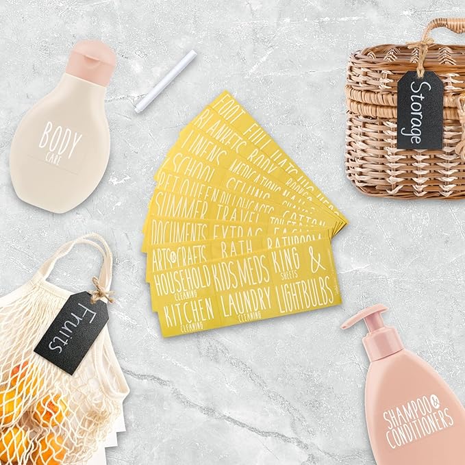 Talented Kitchen Wood Chalkboard Tags - Hanging Chalkboard Label Tags with String - Farmhouse Kitchen Pantry Basket Labels - 4.33"x 2.5", Pack of 24, Black