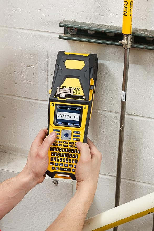 Brady M610 Handheld Label Maker with Hard Case (M610-KIT). Durability Meets The widest Range of Data Entry Options. Replaces BMP61,Yellow/Gray, Large