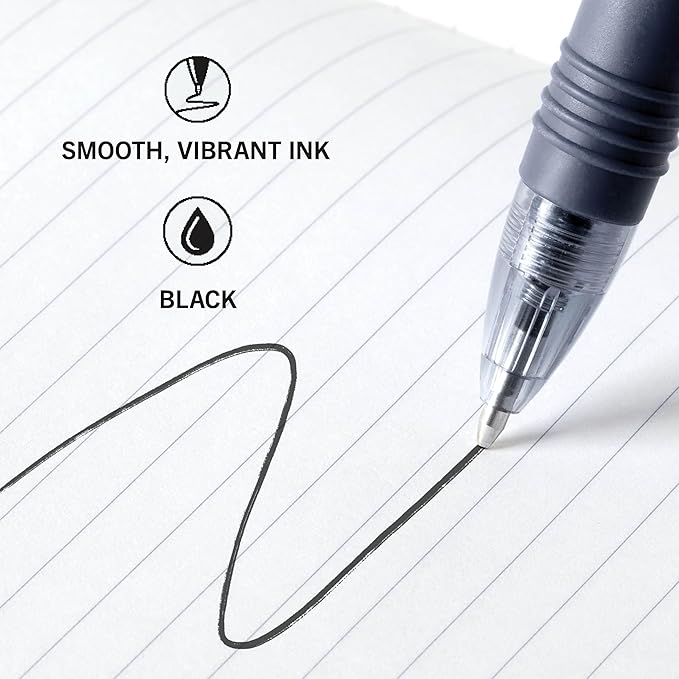 Zebra Pen Z-Grip Retractable Ballpoint Pen, Smooth-Flowing Black Ink, 1.0mm Medium Point, School & Office Supplies, Ideal for Note-Taking, Journal and Planner Use, 18-Pack (22218)